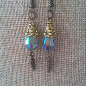 Gray Crystal Earrings